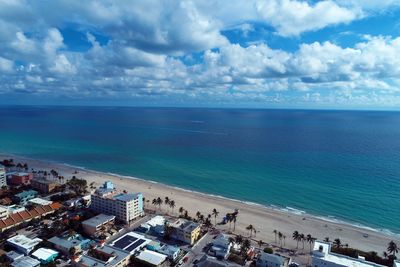 High angle view of sea against sky