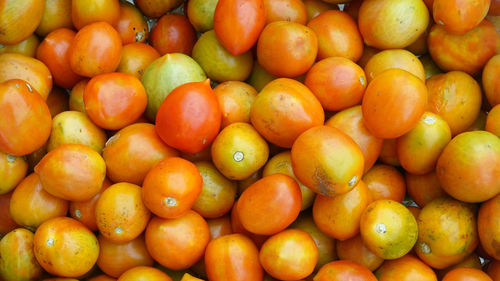 High angle view of oranges at market stall