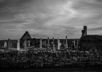 Cemetery against sky