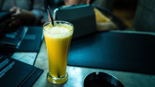 Close-up of drink on table