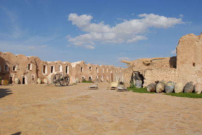 Old ruins against blue sky