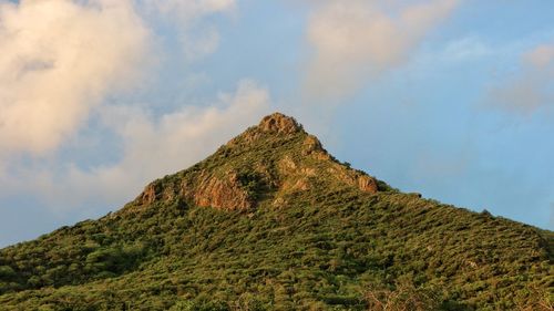 Low angle view of mountain against sky