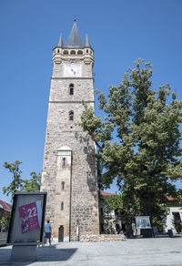 Low angle view of church against clear sky