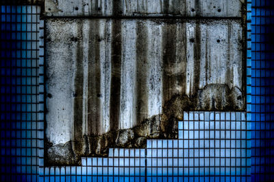 Metal grate of old building