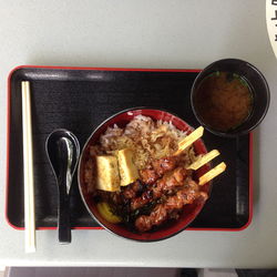 Food in plate on table