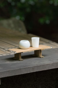 High angle view of tea on table