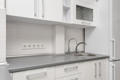 White image of kitchen at home
