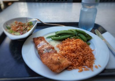 Close-up of food served in plate