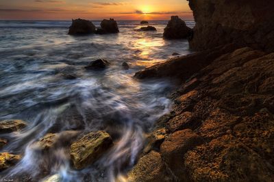 View of sea at sunset