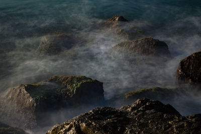 Scenic view of sea and rocks