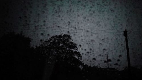 Low angle view of silhouette trees against sky
