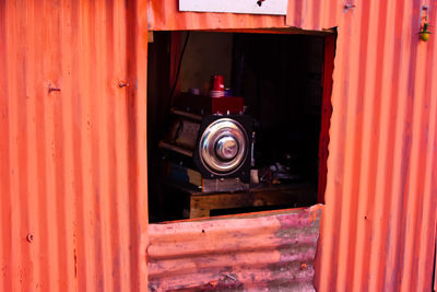 Close-up of metal door