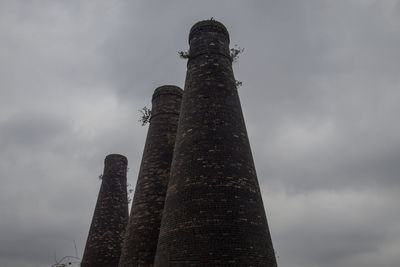 The historic three sisters bottle kilns in burslem, stoke-on-trent in staffordshire, uk