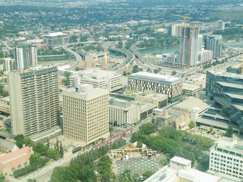 High angle view of cityscape