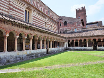 Low angle view of cloisters in verona