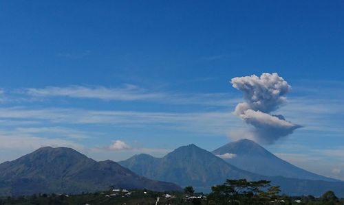 Scenic view of volcanic mountain against sky