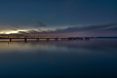 Scenic view of sea against sky at sunset
