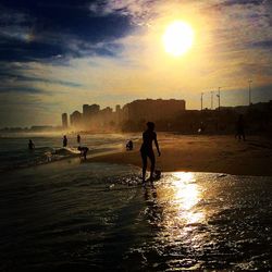 Scenic view of sea at sunset