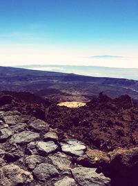 Scenic view of landscape against clear sky