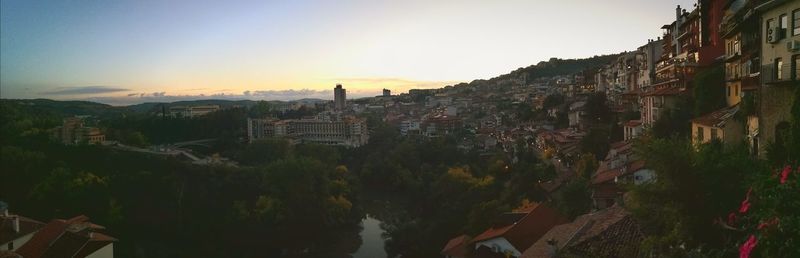 Panoramic shot of cityscape against sky