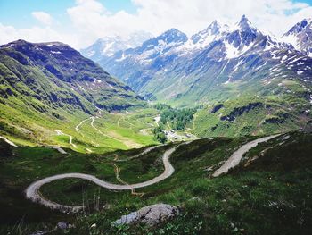 Scenic view of mountains against sky