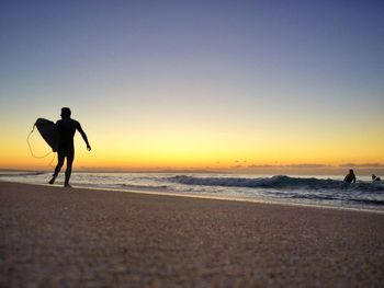 Scenic view of sea at sunset