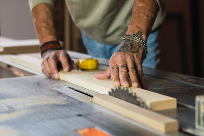 Man working on wood