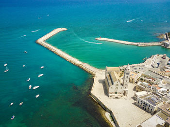 High angle view of swimming pool