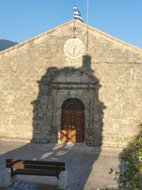 Exterior of historic building against sky