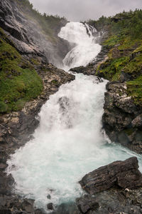 Scenic view of waterfall