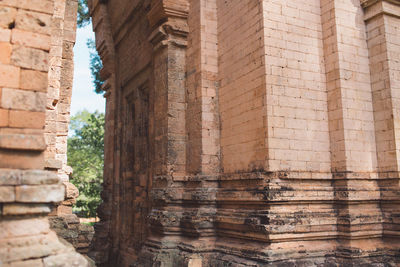 Low angle view of old temple