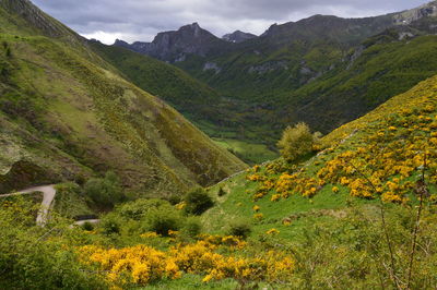 Scenic view of mountains against sky