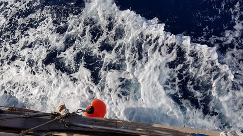 Panoramic view of boat in sea