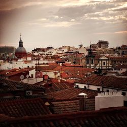 High angle view of cityscape against sky