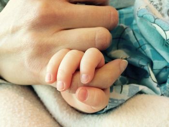 Close-up of baby hand