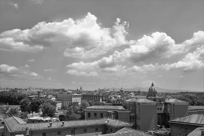 High angle view of townscape against sky