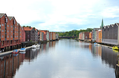 River amidst buildings against sky