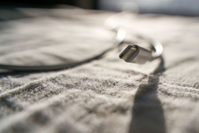 Close-up of ring on table