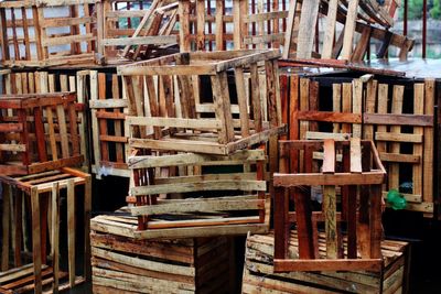 Full frame shot of wooden crates