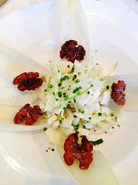 Close-up of served in plate