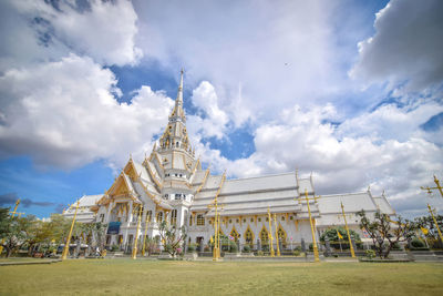 Panoramic view of temple against cloudy sky