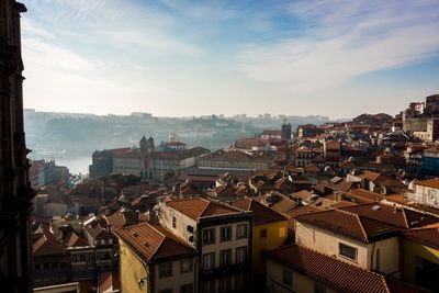 High angle shot of townscape