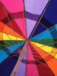 Low angle view of multi colored umbrella