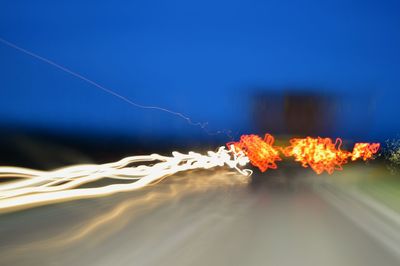 View of illuminated street light