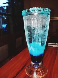 Close-up of drink in glass on table