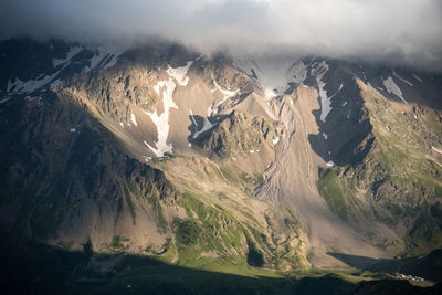 Panoramic view of snowcapped mountains