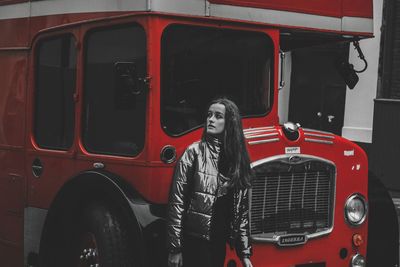 Portrait of a red car