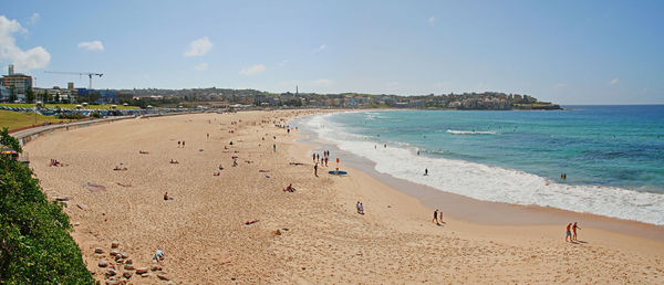 Panoramic view of beach against sky