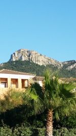 Scenic view of mountain against clear sky