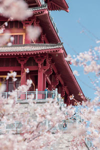 Low angle view of temple building against sky